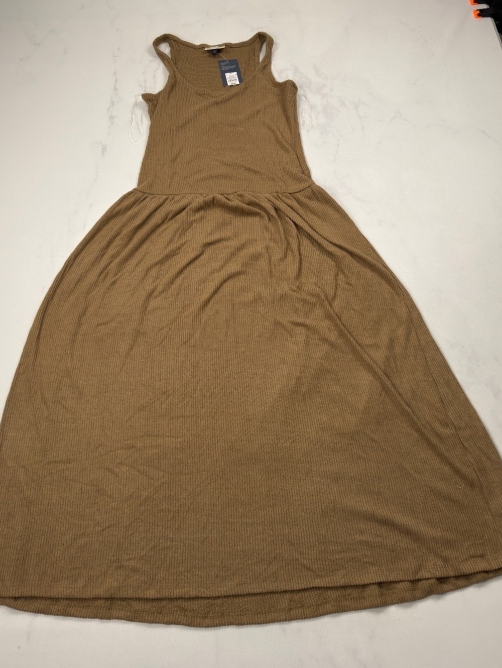 Universal Thread Maxi Dress Tan Ribbed Tank Style - Womens S NWT